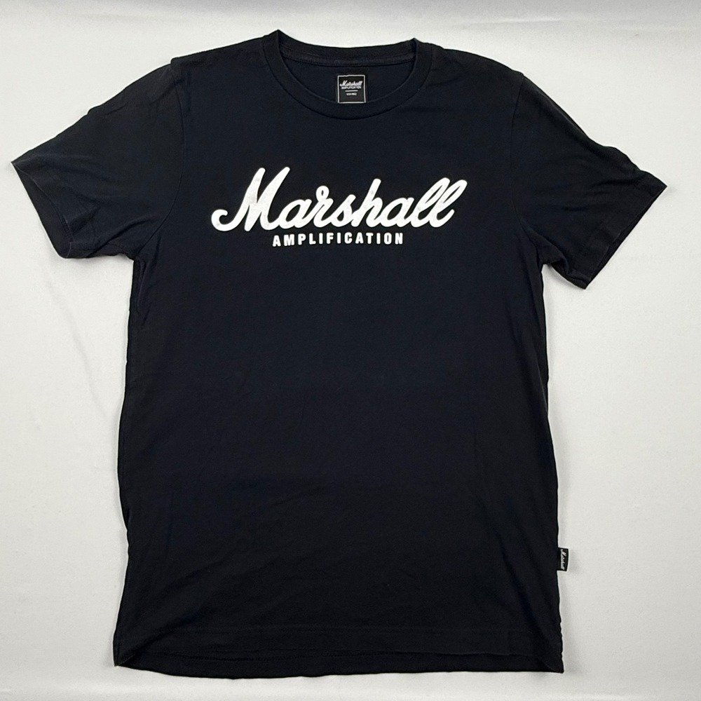 Marshall Amplification Mens Graphic T-Shirt Black Short Sleeve Logo Size M